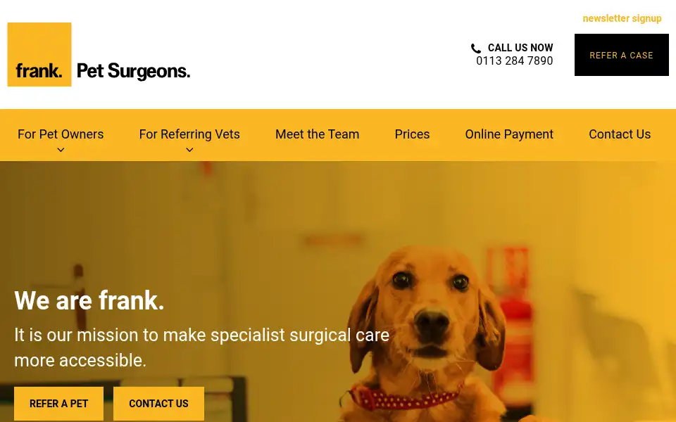 Screenshot of frankpetsurgeons.com