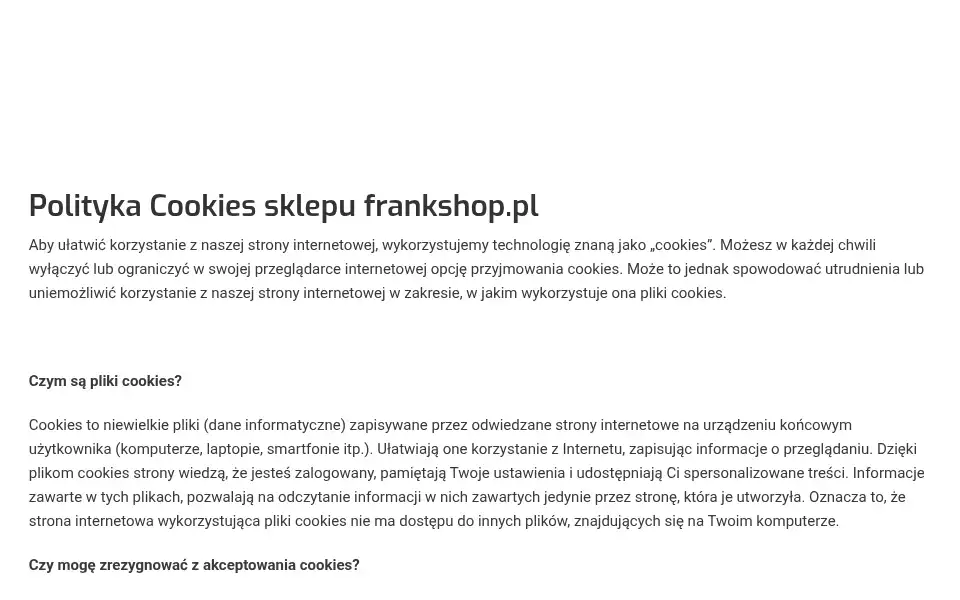 Screenshot of frankshop.pl
