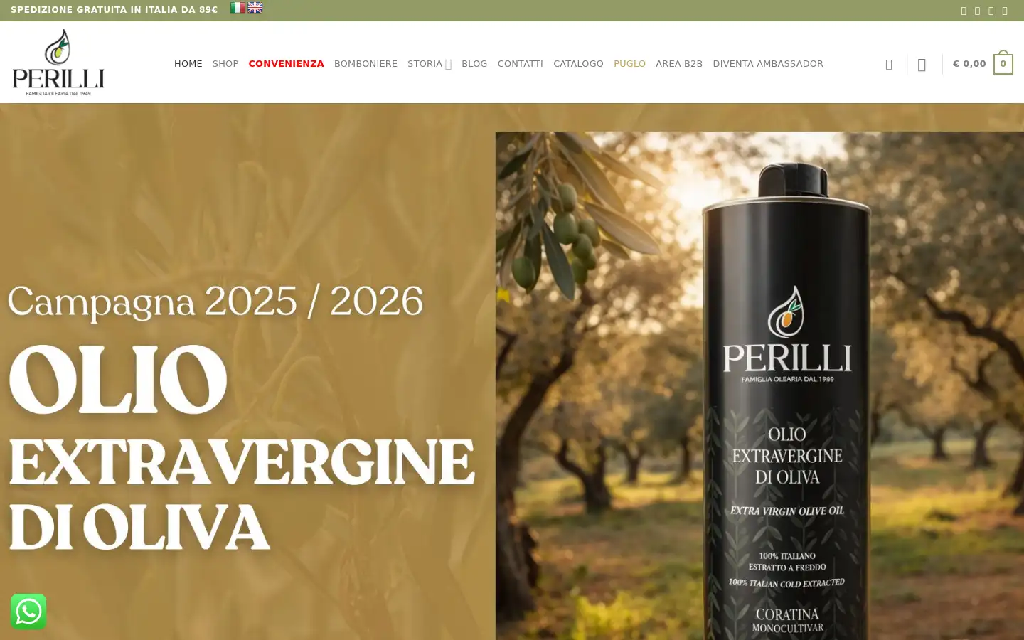 Screenshot of frantoioperilli.com