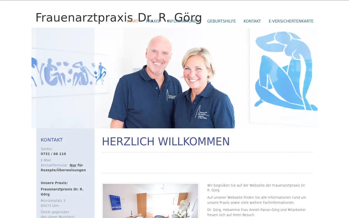 Screenshot of frauenarztpraxis-ulm.de