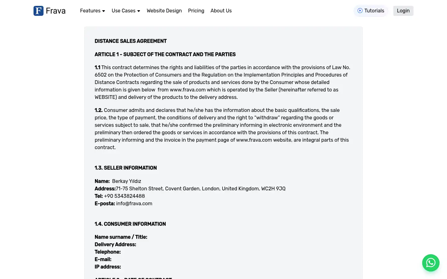 Screenshot of frava.app