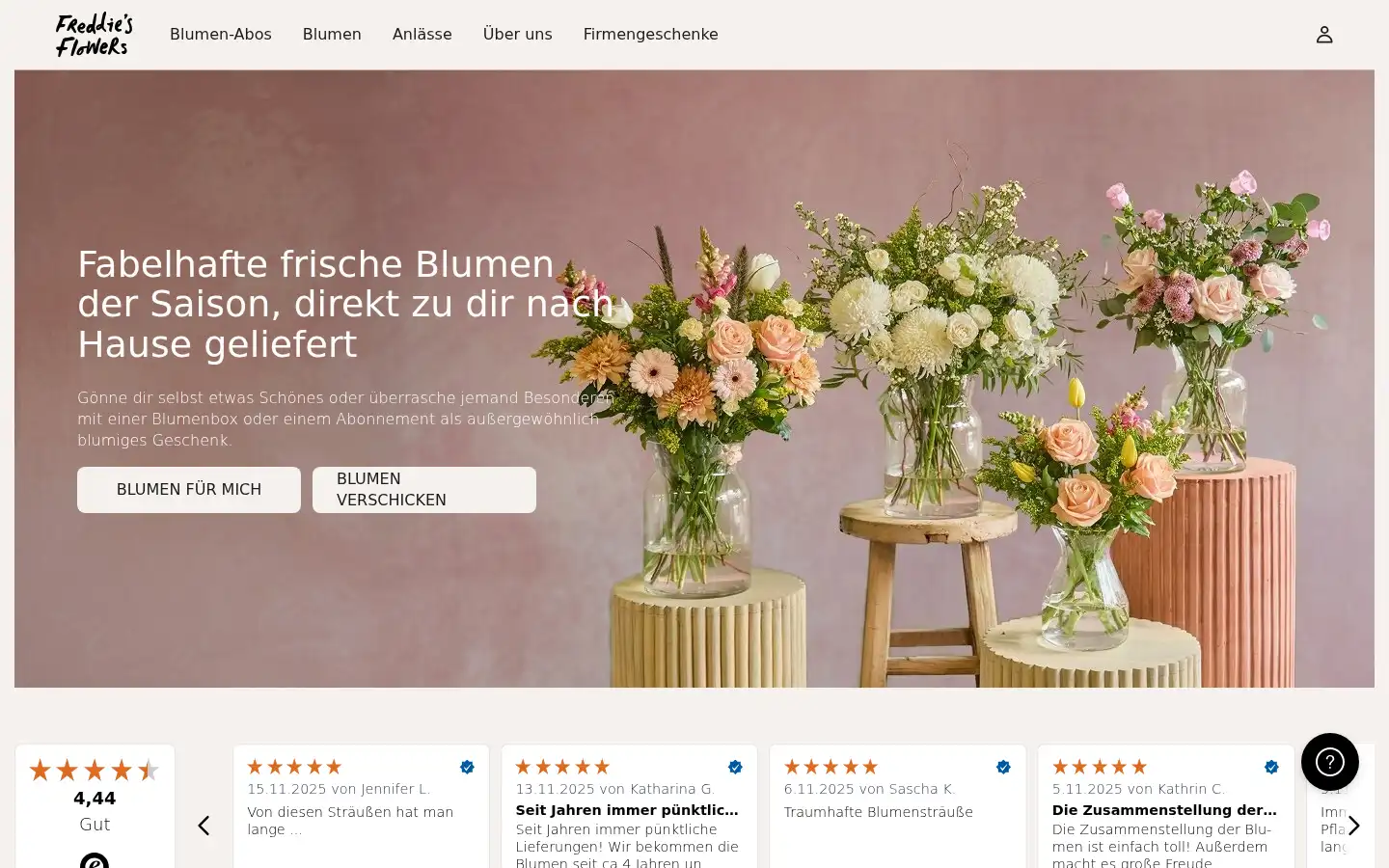 Screenshot of freddiesflowers.de