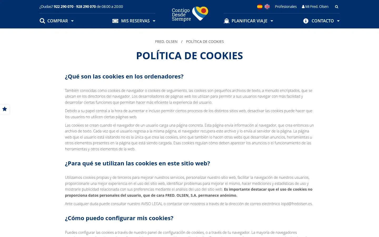 Screenshot of fredolsen.es