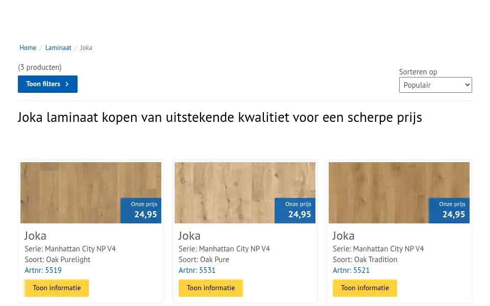 Screenshot of fredparket.nl