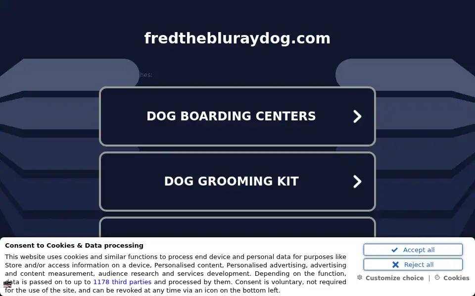 Screenshot of fredthebluraydog.com