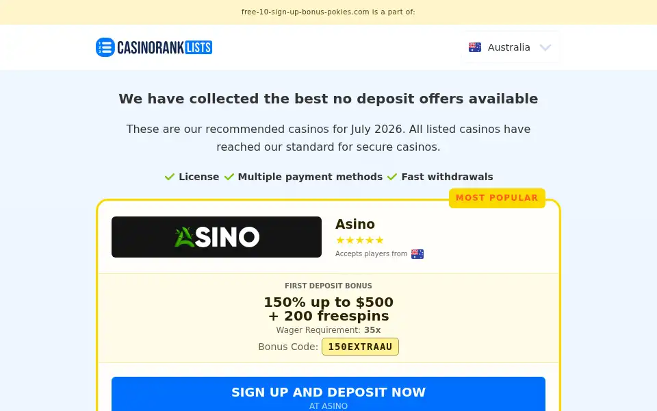 Screenshot of free-10-sign-up-bonus-pokies.com