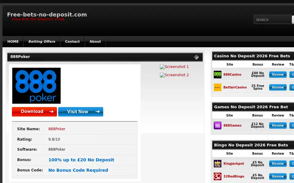 Screenshot of free-bets-no-deposit.com