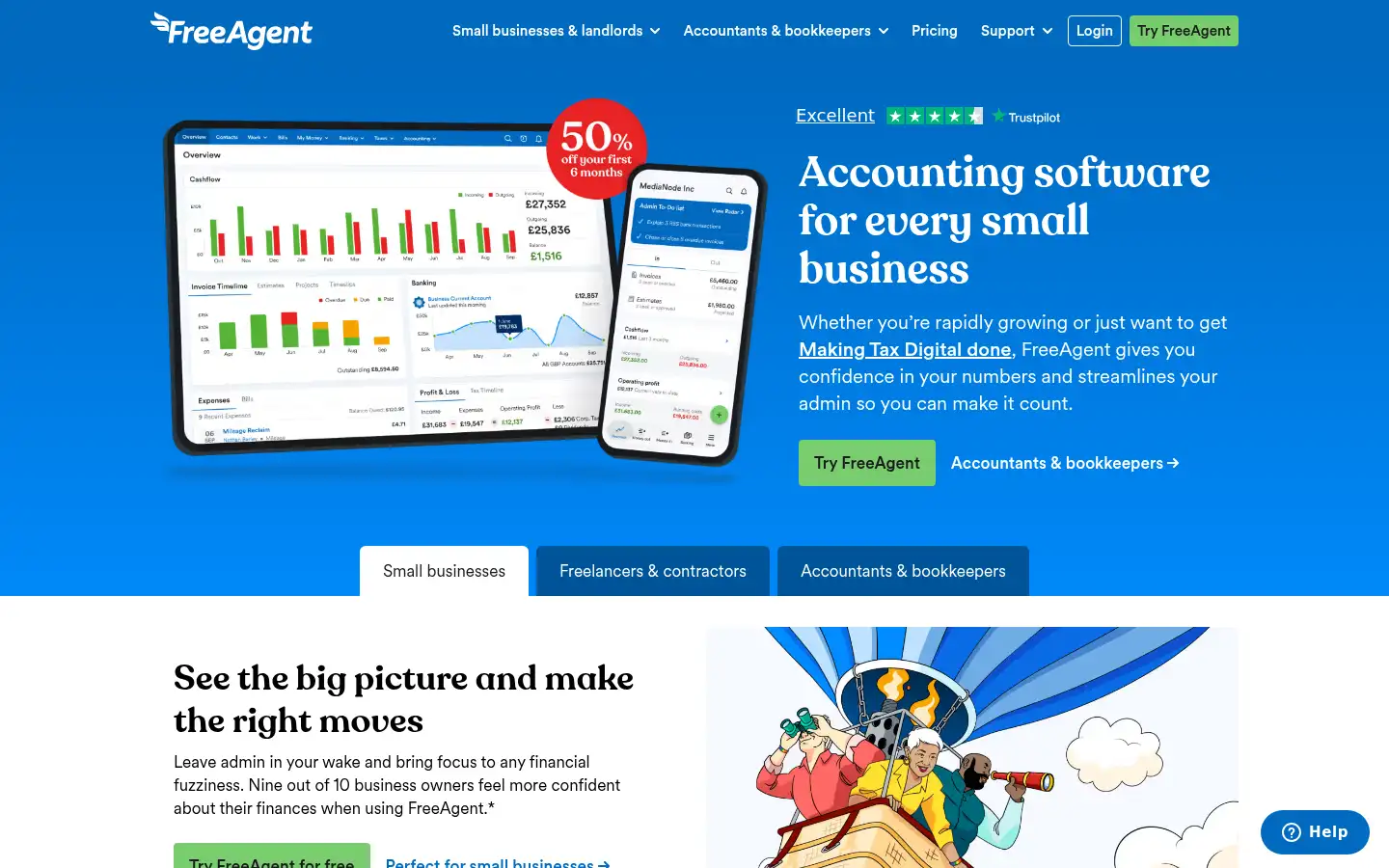 Screenshot of freeagent.com