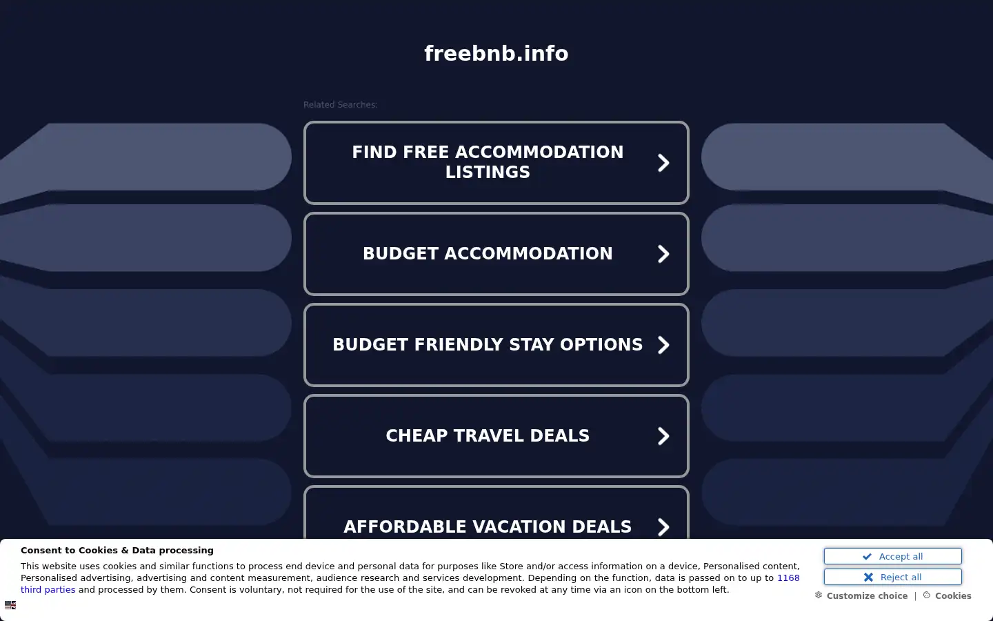 Screenshot of freebnb.info