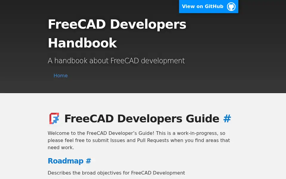 Screenshot of freecad.org