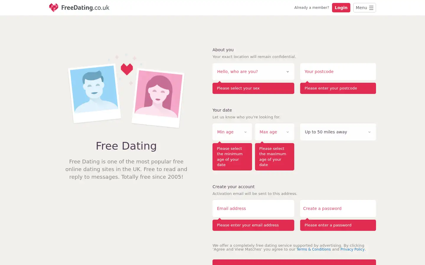 Screenshot of freedating.co.uk