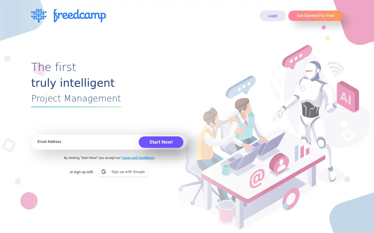 Screenshot of freedcamp.com