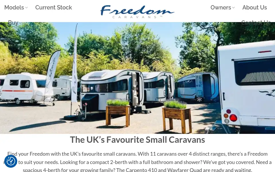 Screenshot of freedomcaravans.com