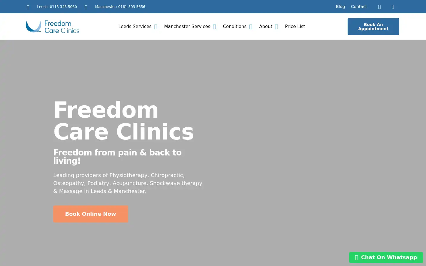 Screenshot of freedomcareclinics.com