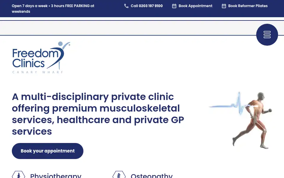 Screenshot of freedomclinics.com
