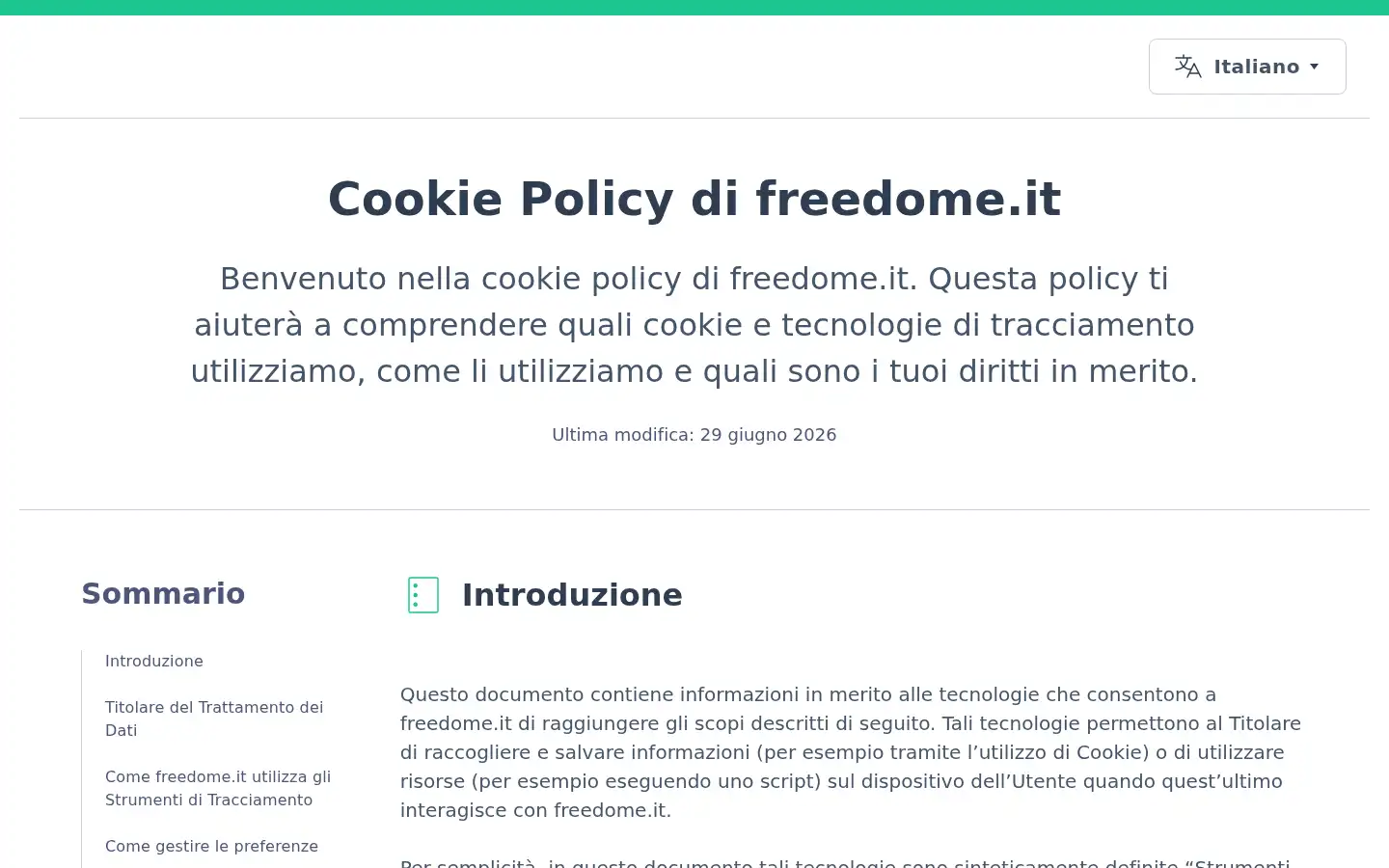 Screenshot of freedome.it