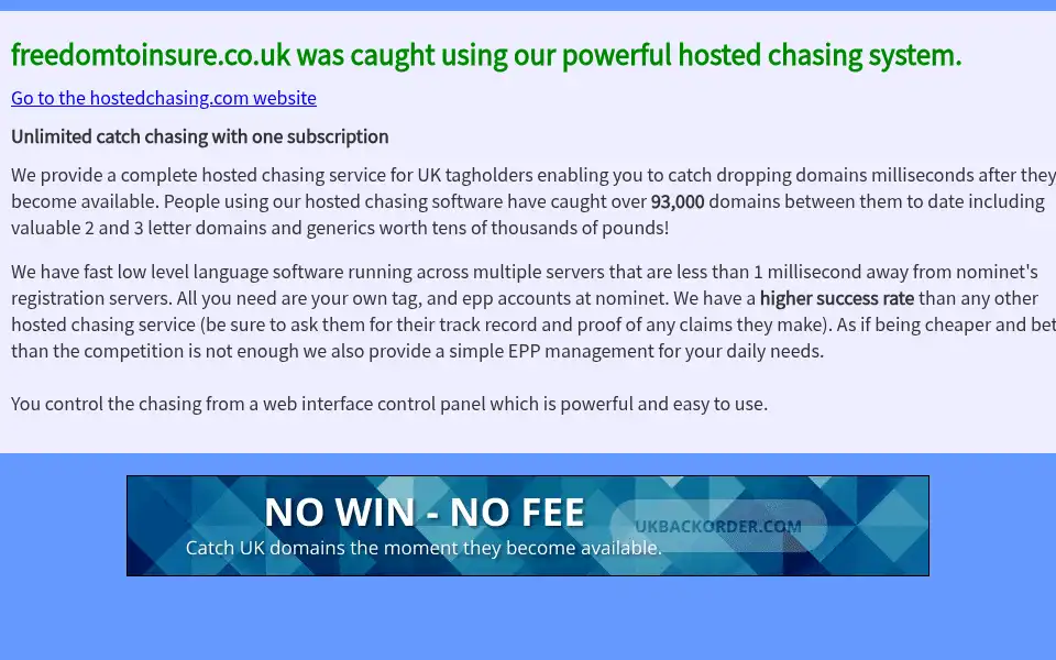 Screenshot of freedomtoinsure.co.uk