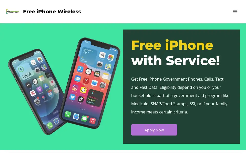 Screenshot of freeiphonewireless.com
