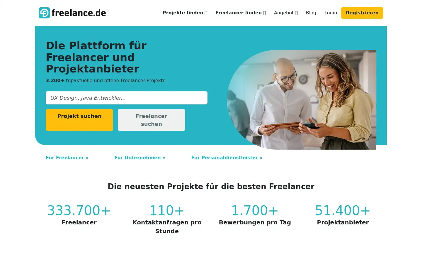 Screenshot of freelance.de