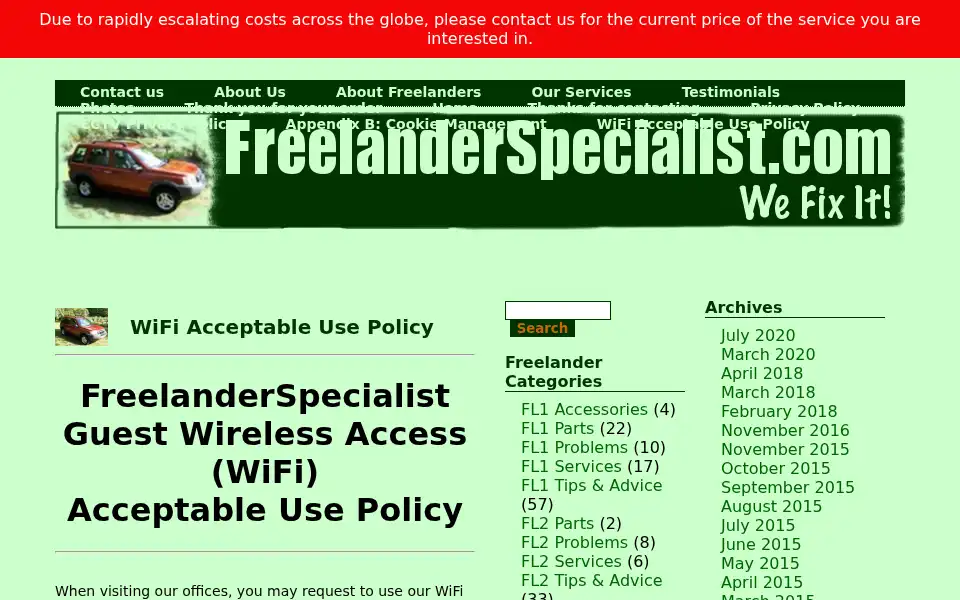 Screenshot of freelanderspecialist.com