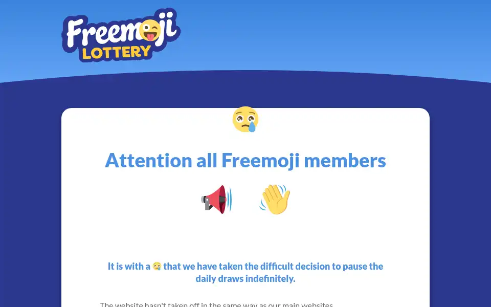 Screenshot of freemojilottery.com