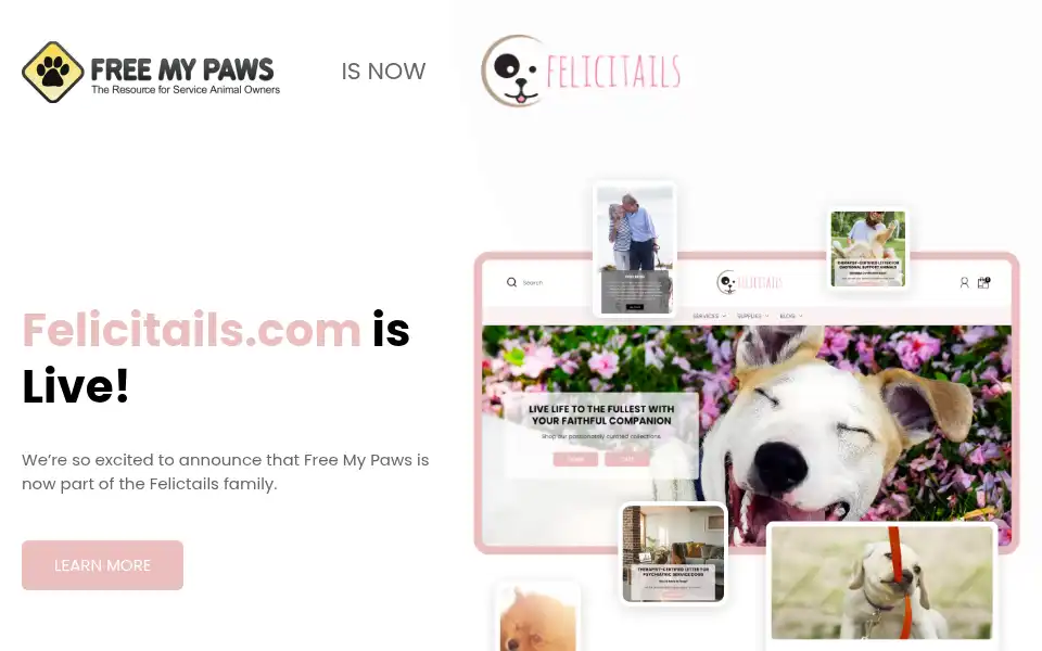 Screenshot of freemypaws.com