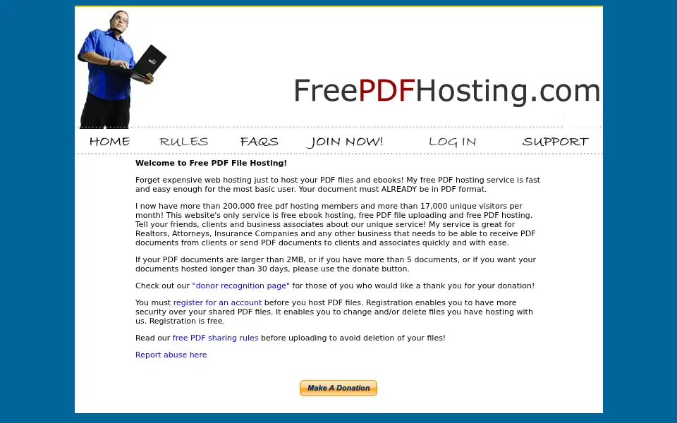Screenshot of freepdfhosting.com