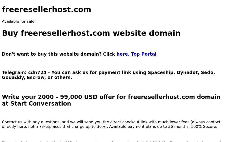 Screenshot of freeresellerhost.com