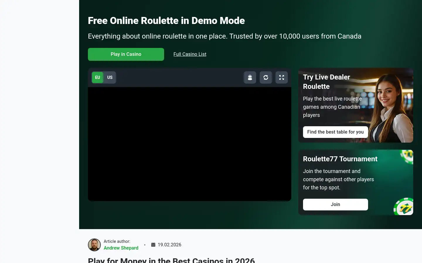 Screenshot of freeroulettedoc.com