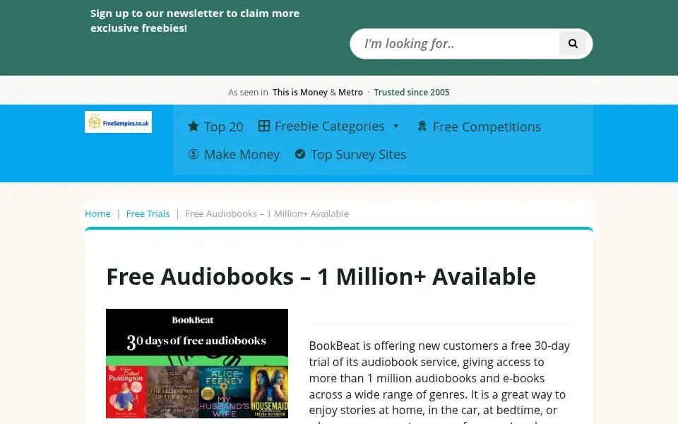 Screenshot of freesamples.co.uk