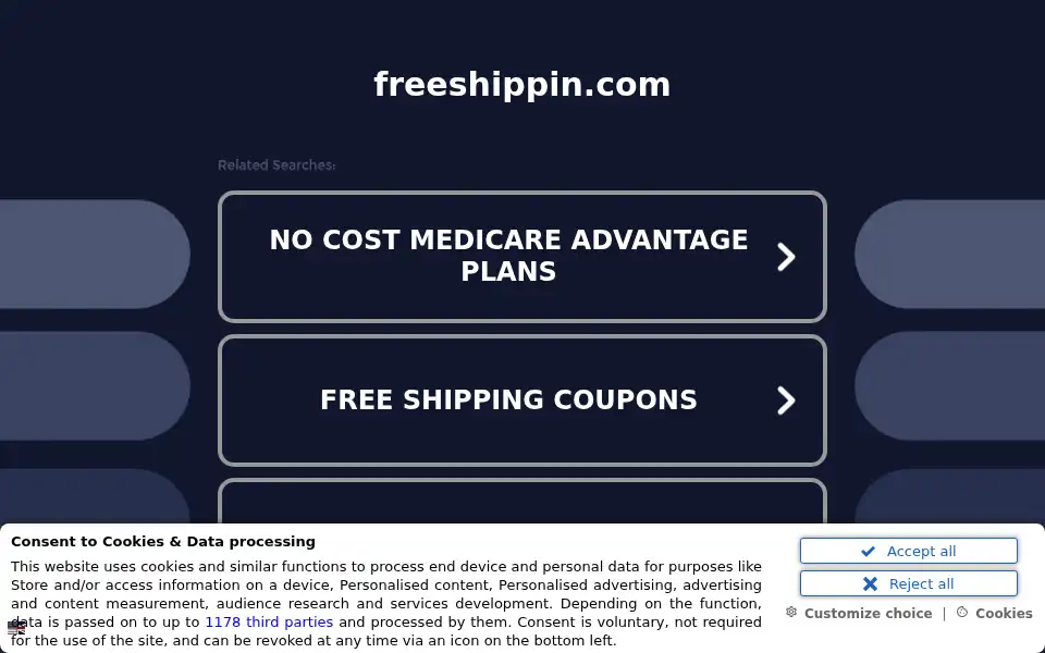 Screenshot of freeshippin.com