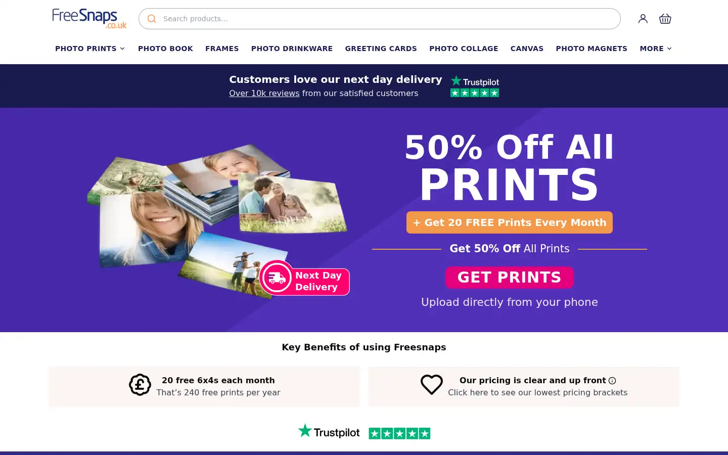 Screenshot of freesnaps.co.uk