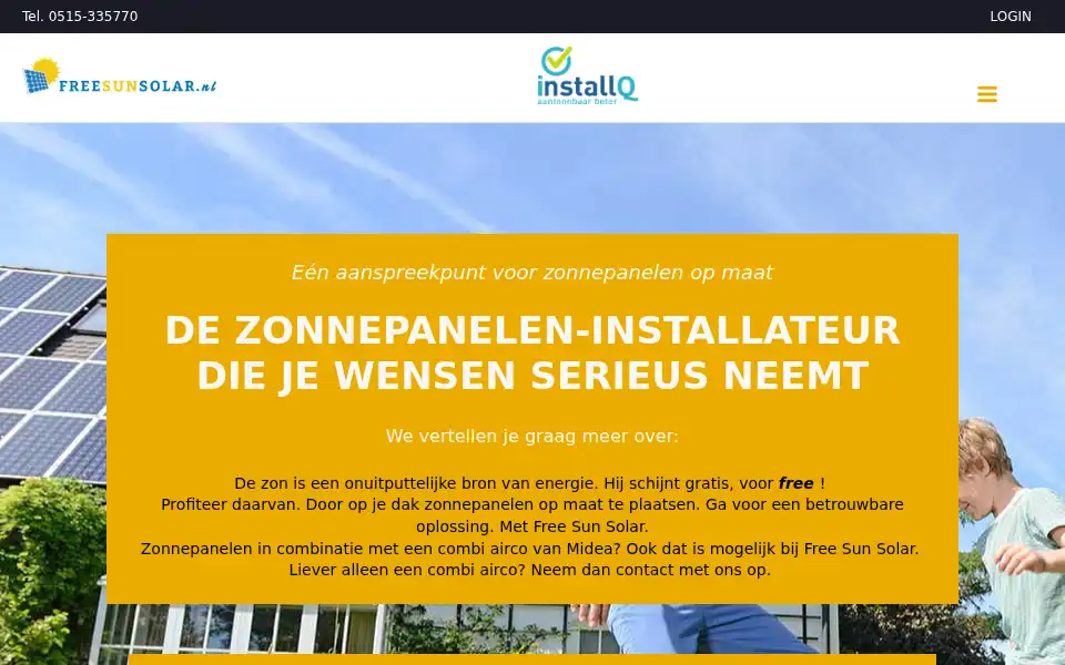 Screenshot of freesunsolar.nl