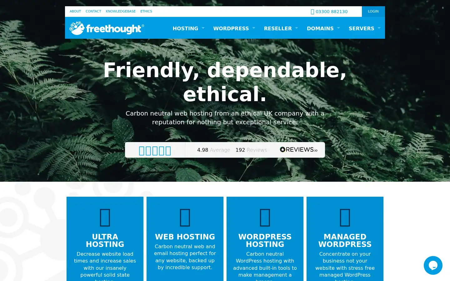 Screenshot of freethought-internet.co.uk