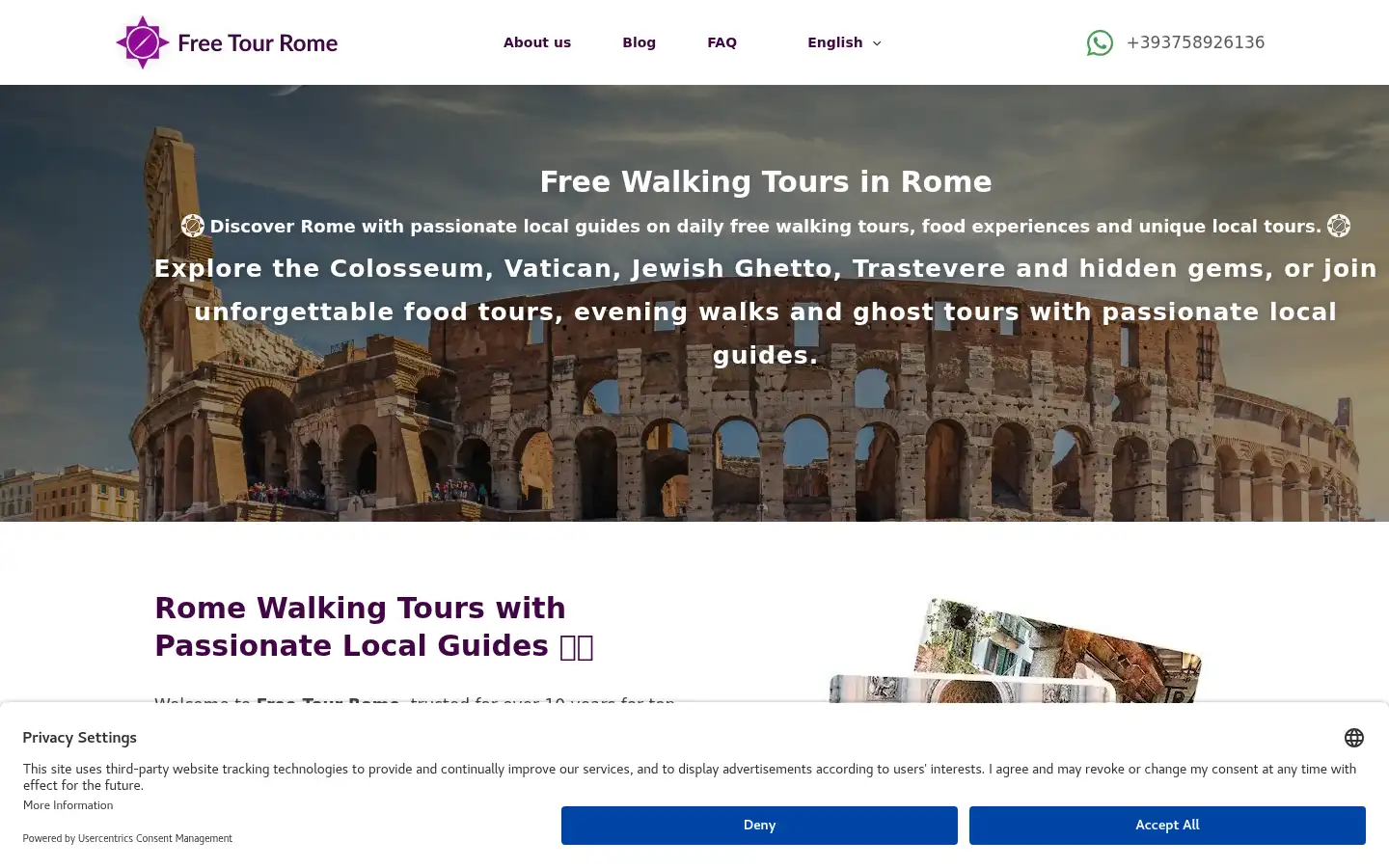Screenshot of freetourrome.com