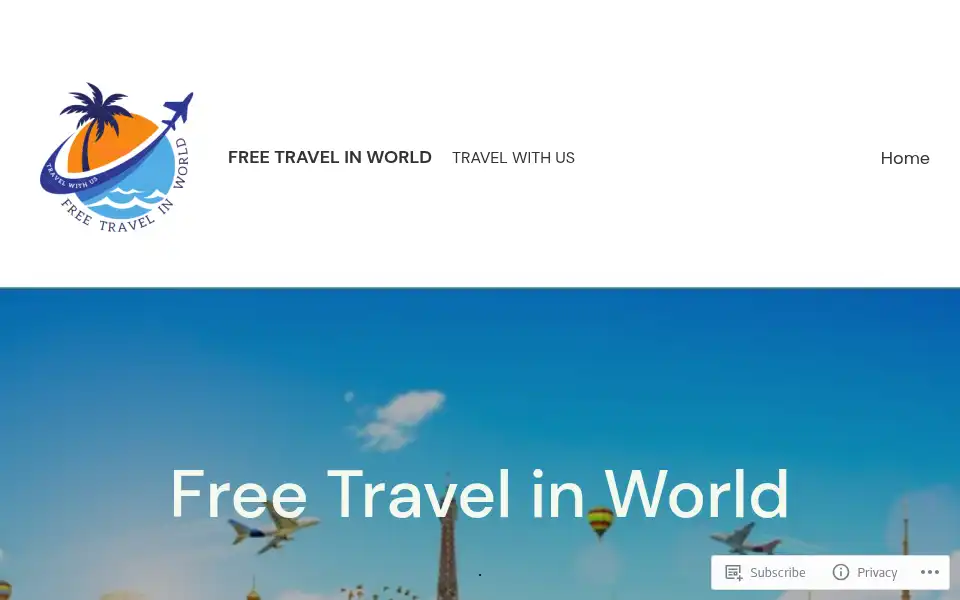 Screenshot of freetravelinworld.wordpress.com