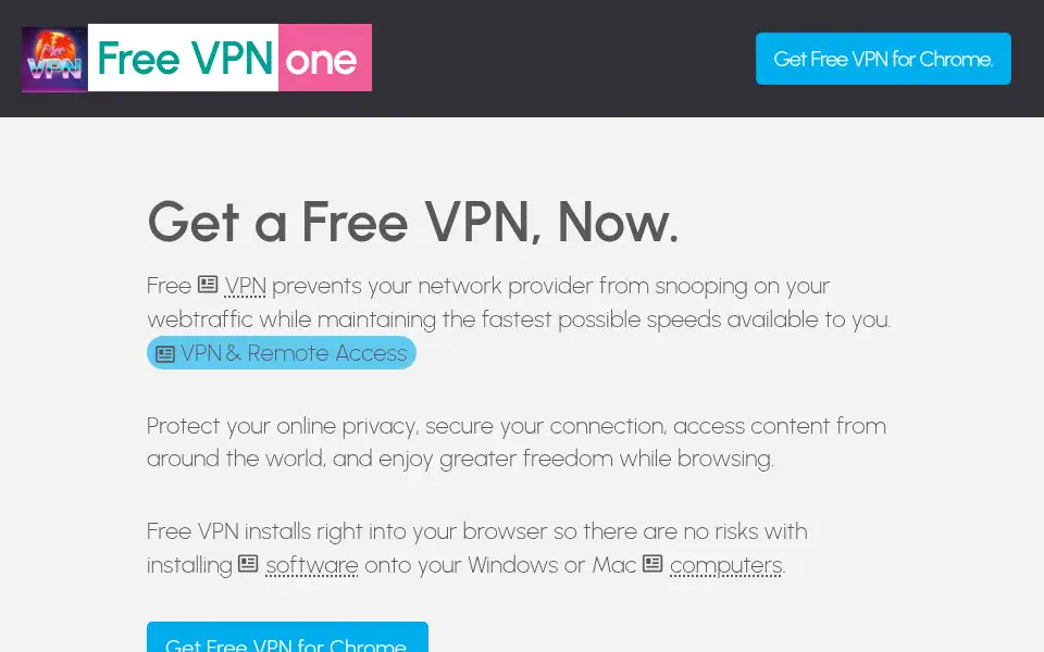 Screenshot of freevpn.one