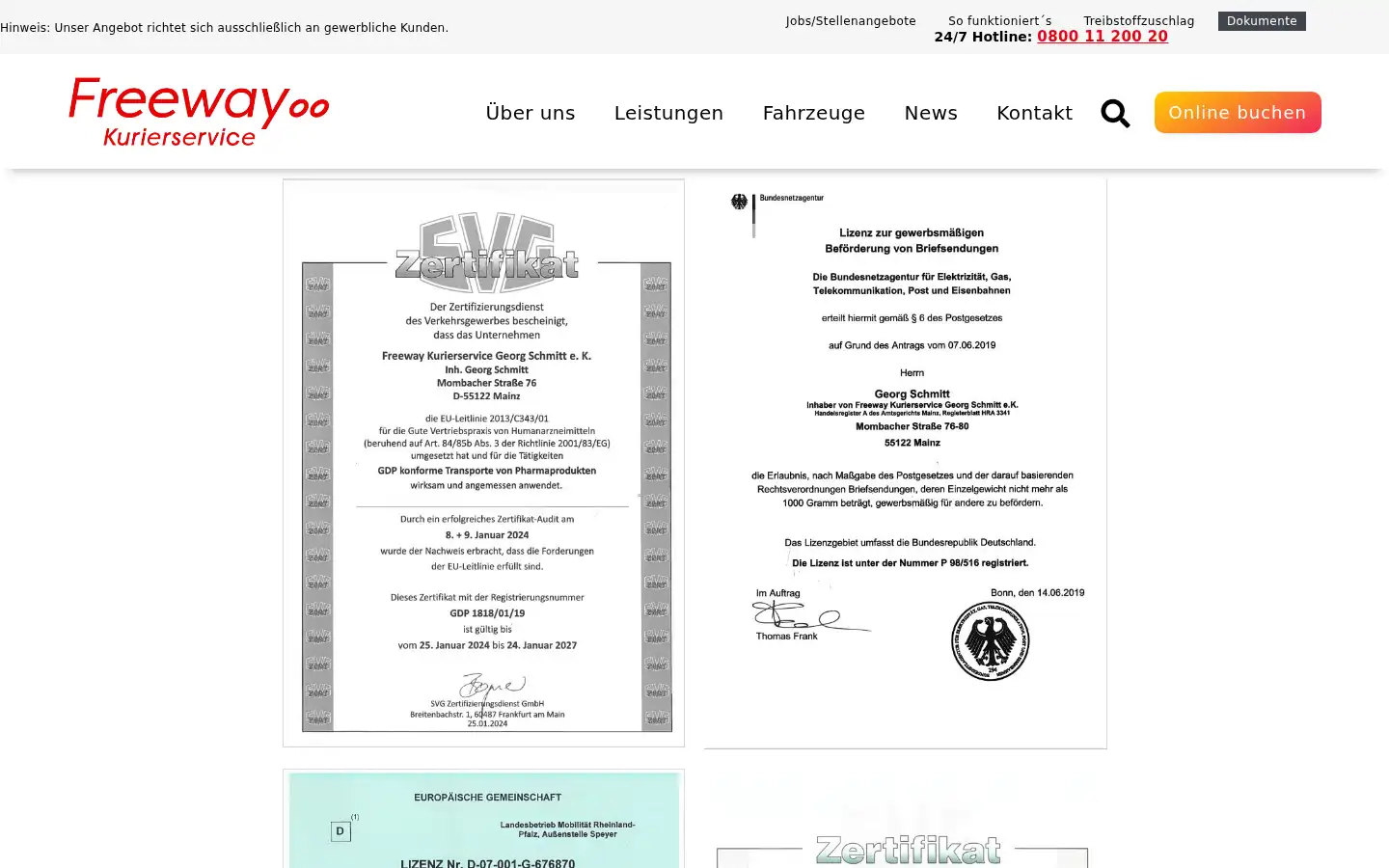 Screenshot of freeway-kurier.de