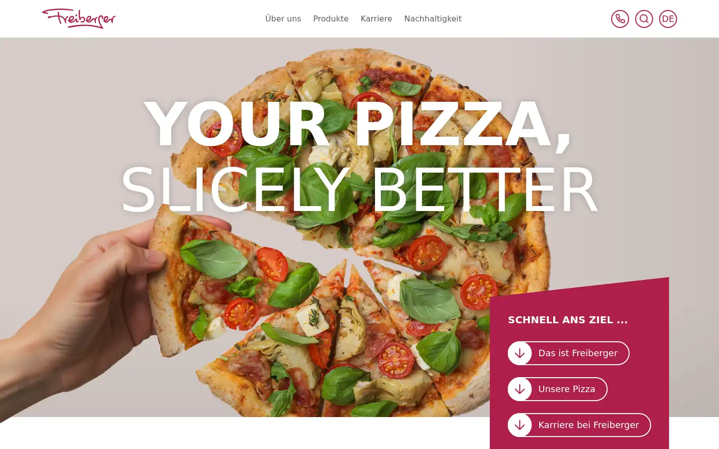 Screenshot of freiberger-pizza.com
