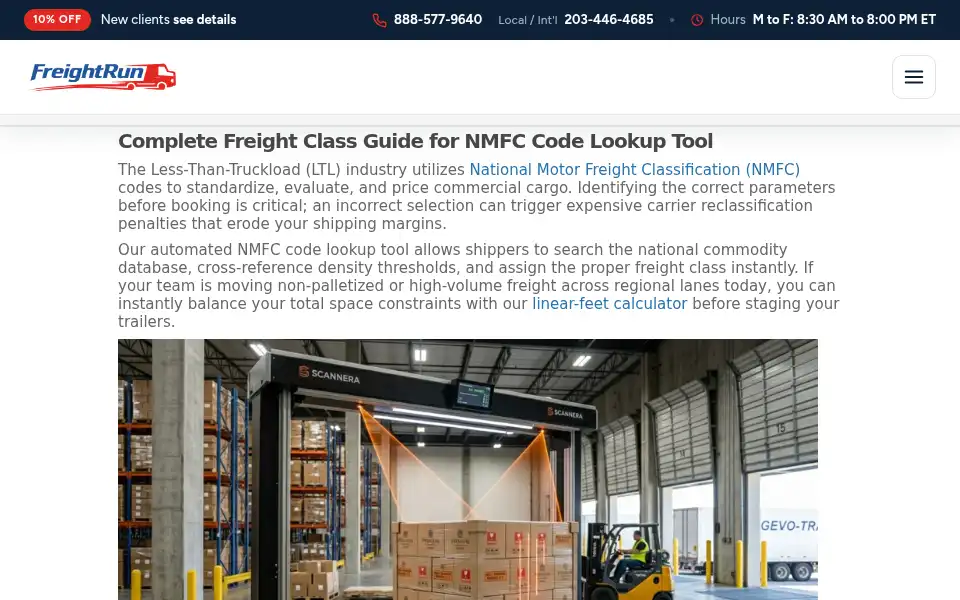 Screenshot of freightrun.com