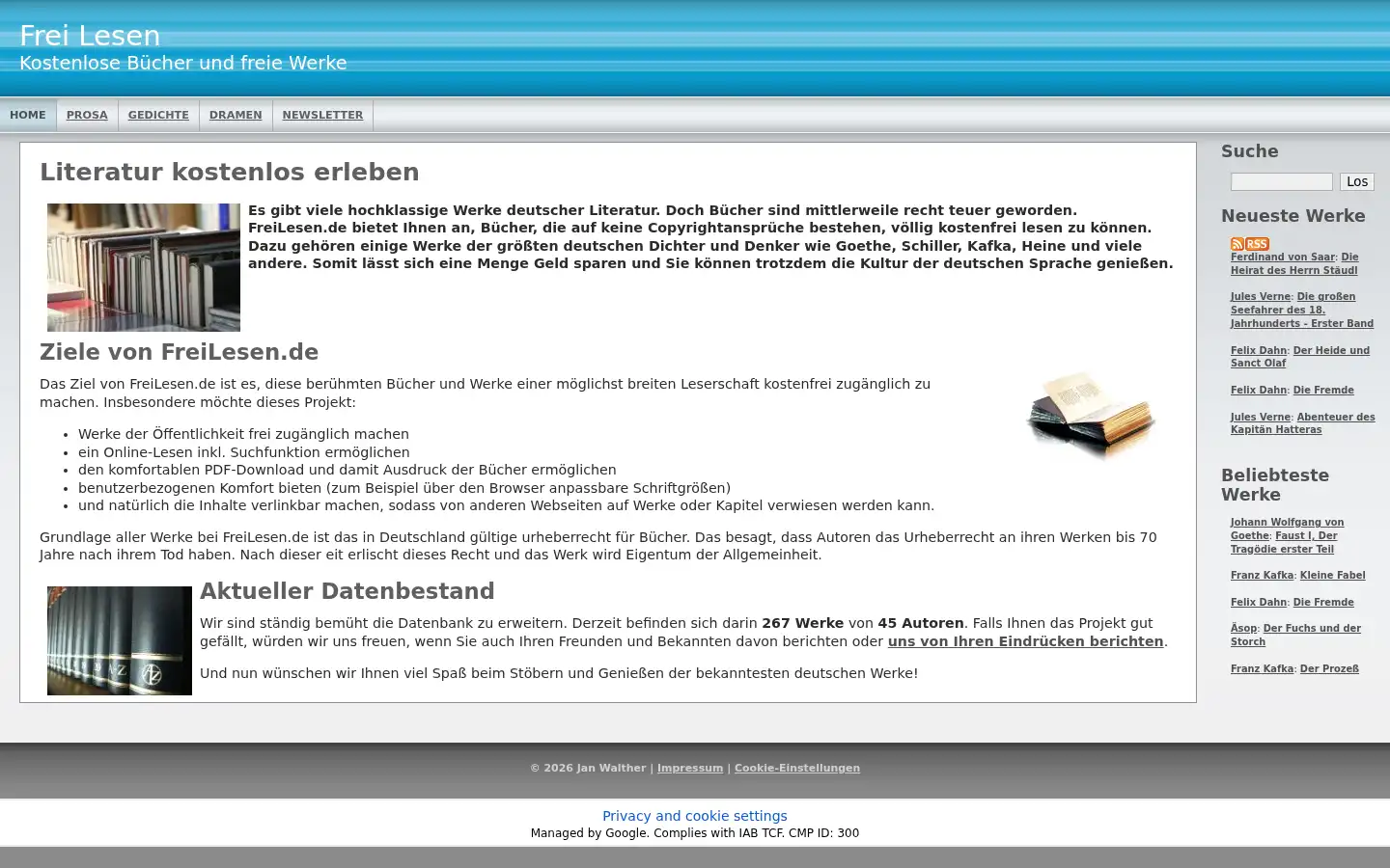 Screenshot of freilesen.de