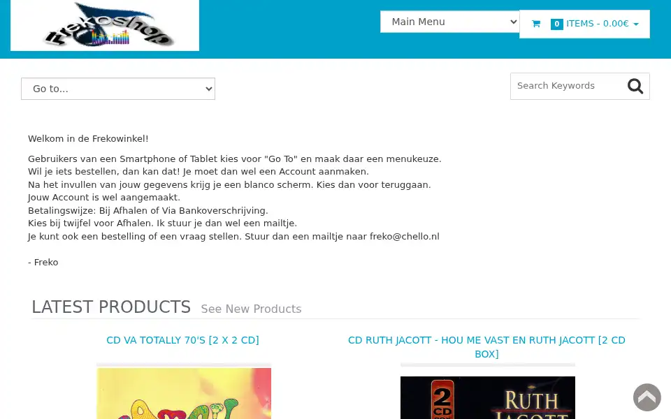 Screenshot of frekoshop.nl