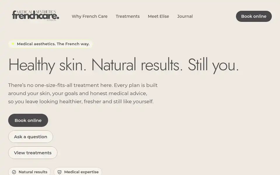 Screenshot of frenchcarelondon.com