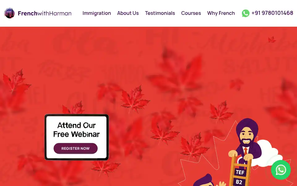 Screenshot of frenchwithharman.com