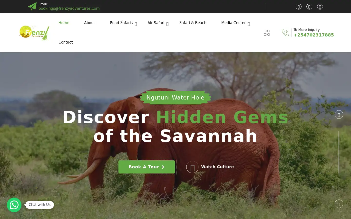 Screenshot of frenzyadventures.com