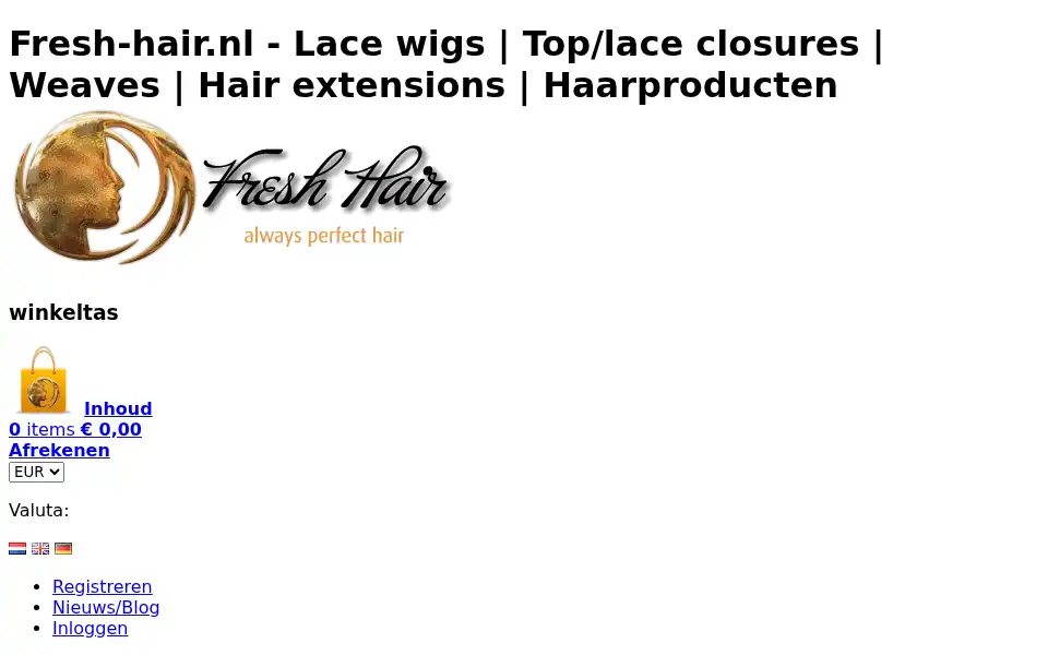 Screenshot of fresh-hair.nl