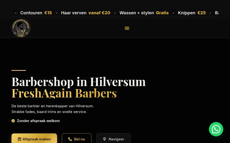 Screenshot of freshagain-barbers.nl