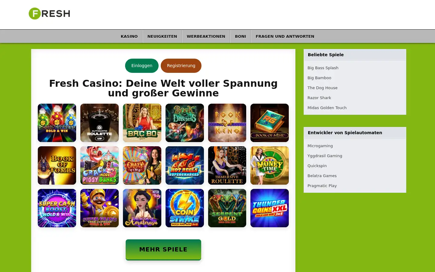 Screenshot of freshcasino.at