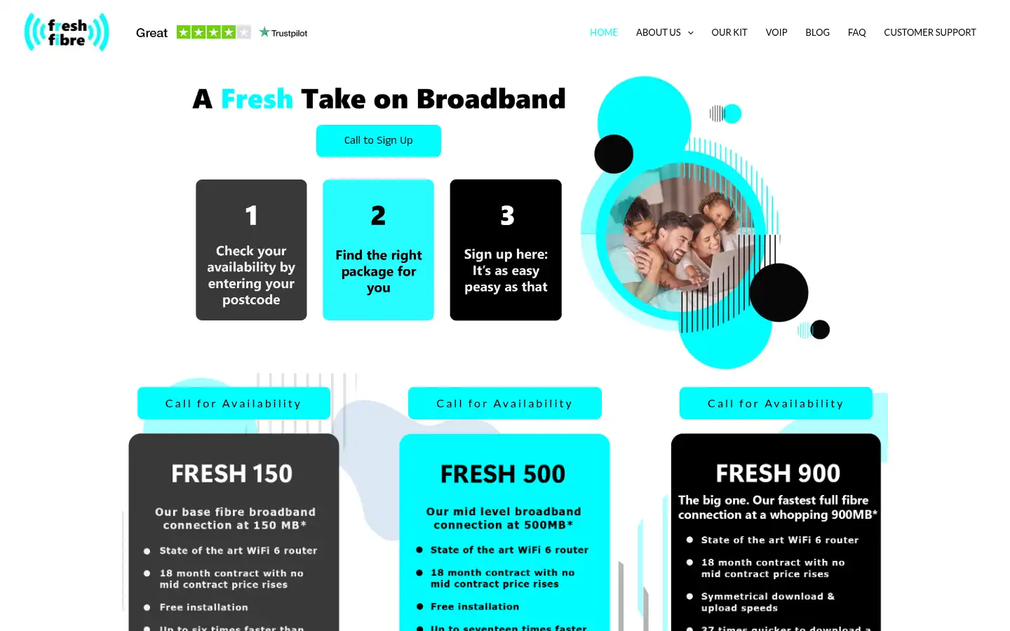 Screenshot of freshfibre.co.uk