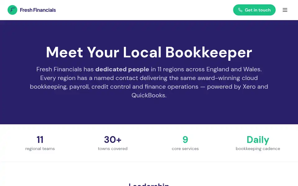 Screenshot of freshfinancials.com